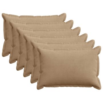 Federa 6 pz HOUTEN Marrone 50 x 75 cm corduroy
