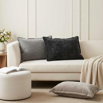Federa 6 pz HOUTEN Grigio Chiaro 50 x 75 cm Tessuto Chenille