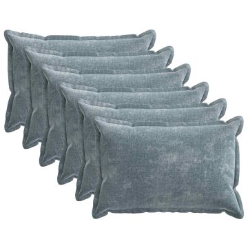 Federa 6 pz HOUTEN Azzurro 50 x 75 cm Tessuto Chenille