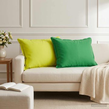 Federa 6 pz HOUTEN Verde brillante. 50 x 75 cm Poliestere