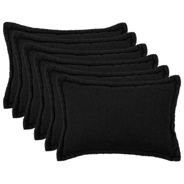 Federa 6 pcs HOUTEN Nero 50 x 80 cm Bouclé