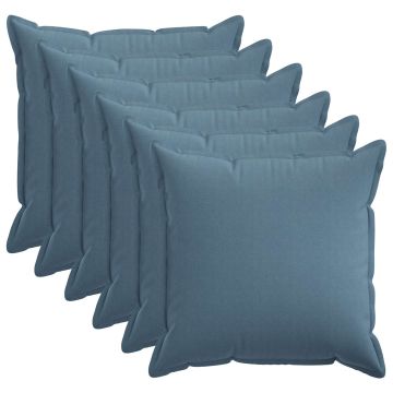 Federa 6 pcs HOUTEN Blu jeans 55 x 55 cm Lino