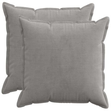 Federa 2 pz HOUTEN Grigio Chiaro 55 x 55 cm corduroy