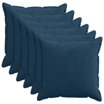 Federa 6 pz HOUTEN Blu navy 55 x 55 cm corduroy