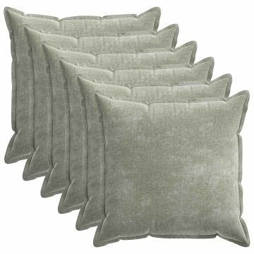 Federa 6 pz HOUTEN Verde 55 x 55 cm Tessuto Chenille
