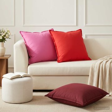 Federa 6 pz HOUTEN Rosso 55 x 55 cm Poliestere