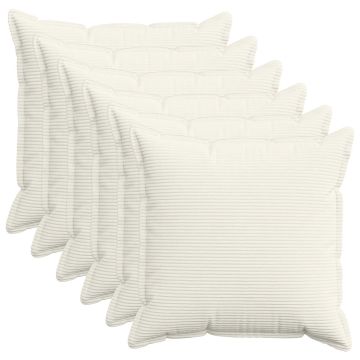 Federa 6 pz HOUTEN Crema 60 x 60 cm corduroy