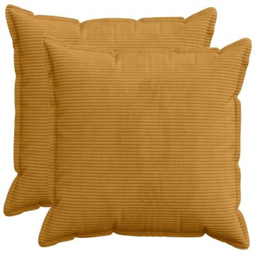 Federa 2 pz HOUTEN Giallo 60 x 60 cm corduroy