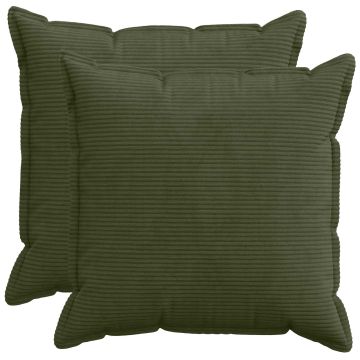 Federa 2 pz HOUTEN Verde 60 x 60 cm corduroy