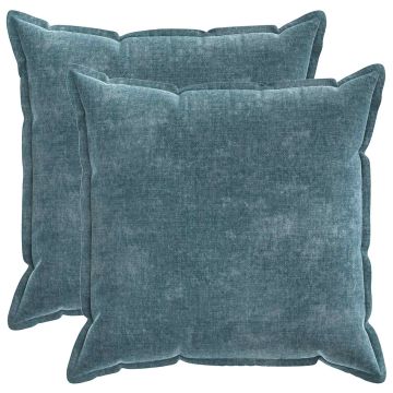 Federa 2 pz HOUTEN Blu 60 x 60 cm Tessuto Chenille