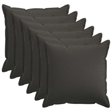 Federa 6 pcs HOUTEN Grigio Scuro 65 x 65 cm Lino