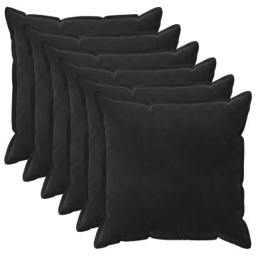 Federa 6 pcs HOUTEN Nero 65 x 65 cm Velluto