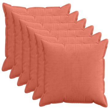 Federa 6 pz HOUTEN Rosso Arancio 65 x 65 cm corduroy