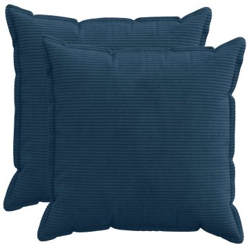 Federa 2 pz HOUTEN Blu navy 65 x 65 cm corduroy