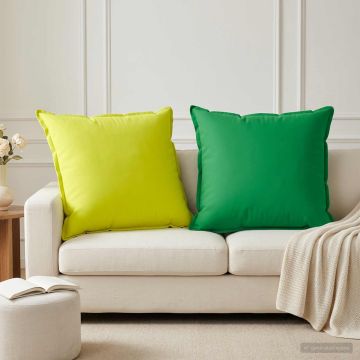 Federa 6 pz HOUTEN Verde brillante. 65 x 65 cm Poliestere