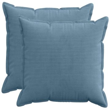 Federa 2 pz HOUTEN Blu 70 x 70 cm corduroy