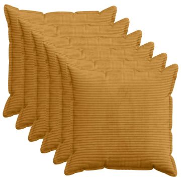 Federa 6 pz HOUTEN Giallo 70 x 70 cm corduroy