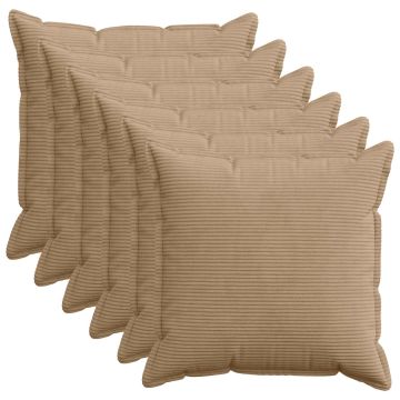 Federa 6 pz HOUTEN Marrone 70 x 70 cm corduroy