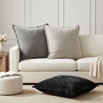 Federa 6 pz HOUTEN Grigio Chiaro 70 x 70 cm Tessuto Chenille
