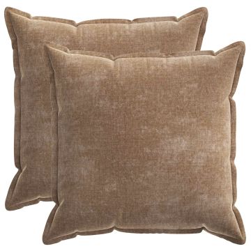 Federa 2 pz HOUTEN Marrone 70 x 70 cm Tessuto Chenille