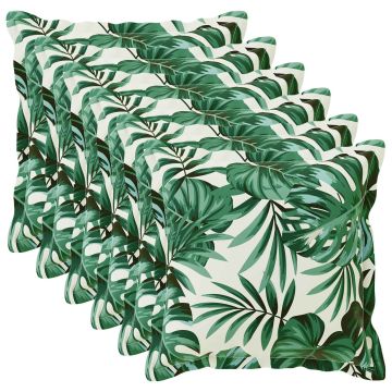 Federa 6 pz HOUTEN Motivo a Foglie 70 x 70 cm Poliestere