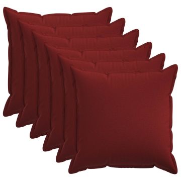 Federa 6 pcs HOUTEN Rosso Vino 80 x 80 cm Lino