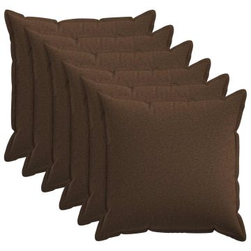 Federa 6 pcs HOUTEN Marrone 80 x 80 cm Lino