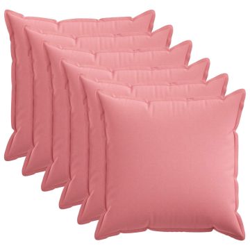Federa 6 pcs HOUTEN Rosa 80 x 80 cm Lino