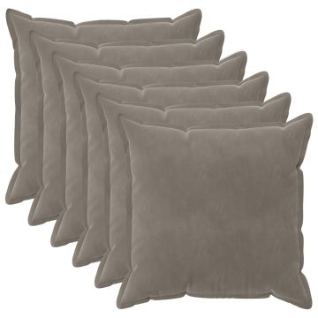 Federa 6 pcs HOUTEN Grigio Chiaro 80 x 80 cm Velluto