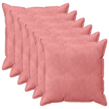 Federa 6 pcs HOUTEN Rosa 80 x 80 cm Velluto