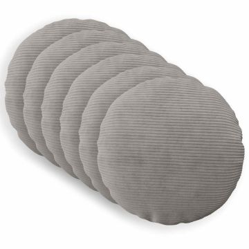 Federa 6 pcs HEERLEN Grigio Chiaro Ø 30 cm corduroy
