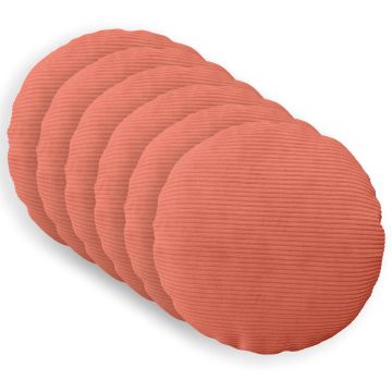 Federa 6 pcs HEERLEN Rosso Arancio Ø 30 cm corduroy