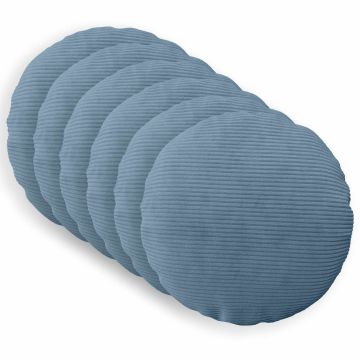 Federa 6 pcs HEERLEN Blu Ø 40 cm corduroy