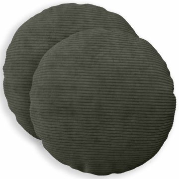 Federa 2 pcs HEERLEN Antracite Ø 40 cm corduroy