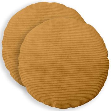 Federa 2 pcs HEERLEN Giallo Ø 40 cm corduroy