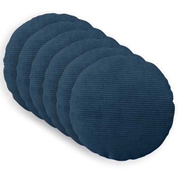 Federa 6 pcs HEERLEN Blu navy Ø 40 cm corduroy