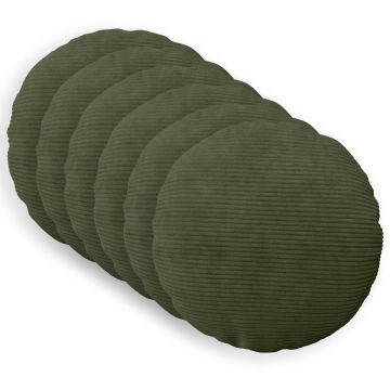 Federa 6 pcs HEERLEN Verde Ø 40 cm corduroy