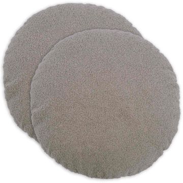 Federa 2 pcs HEERLEN Grigio Chiaro Ø 40 cm Bouclé