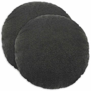 Federa 2 pcs HEERLEN Grigio Scuro Ø 40 cm Bouclé