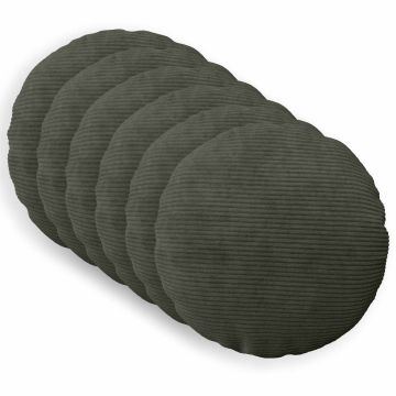 Federa 6 pcs HEERLEN Antracite Ø 50 cm corduroy