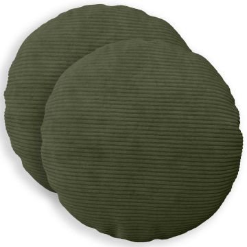 Federa 2 pcs HEERLEN Verde Ø 50 cm corduroy