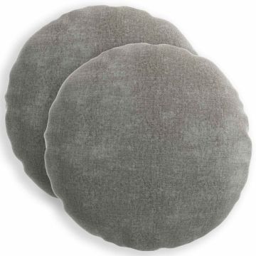 Federa 2 pz HEERLEN Grigio Scuro Ø 50 cm Tessuto Chenille