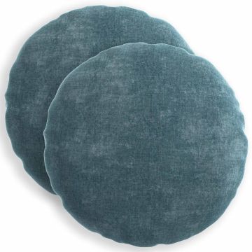 Federa 2 pz HEERLEN Blu Ø 50 cm Tessuto Chenille