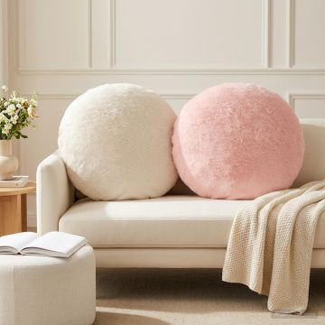 Federa 2 pz HEERLEN Bianco Ø 50 cm Pelliccia di Coniglio Finta