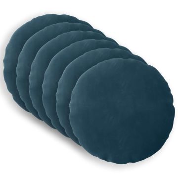 Federa 6 pcs HEERLEN Blu Ø 60 cm Velluto
