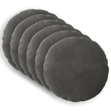 Federa 6 pcs HEERLEN Grigio Scuro Ø 60 cm Velluto