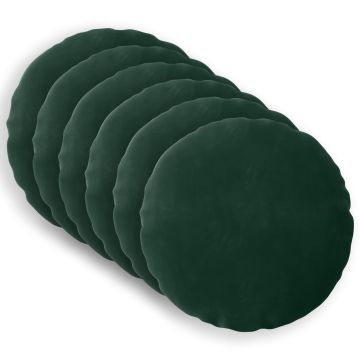 Federa 6 pcs HEERLEN Verde Scuro Ø 60 cm Velluto