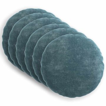 Federa 6 pz HEERLEN Blu Ø 60 cm Tessuto Chenille