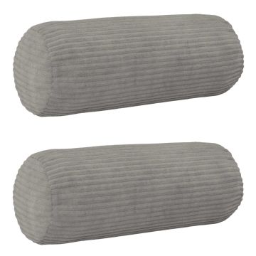 Federa 2 pcs HEERLEN Grigio Chiaro Ø 15 x 40 cm corduroy