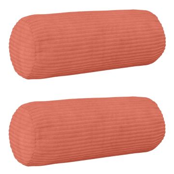 Federa 2 pcs HEERLEN Rosso Arancio Ø 15 x 40 cm corduroy